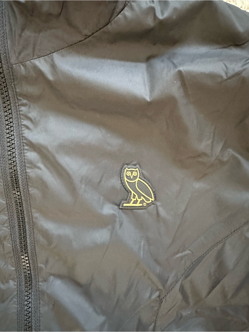 OVO Black Lightweight Windbreaker Jacket with Gold Owl Logo - Picture 5 of 5